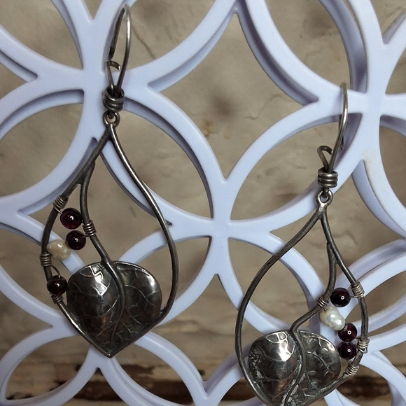 Vintage Sterling leaves earrings‎ - Picture 10 of 10